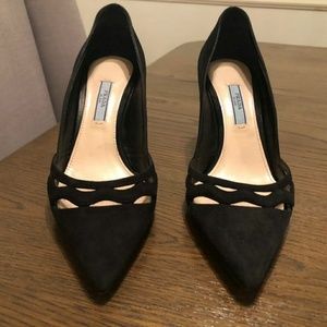 PRADA Milano Italy Black Suede Pointed heels 36.5